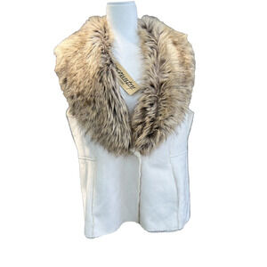 UPCOUNTRY by DU MONDE Women's Vest size XL women beige fur A000216